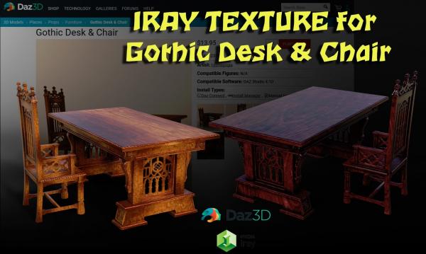 Iray Texture for Gothic Desk &amp; Chair