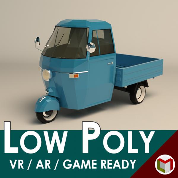 Low Poly Three Wheeled Pickup