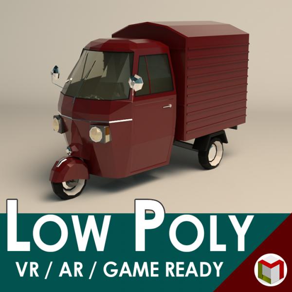 Low Poly Three Wheeled Van