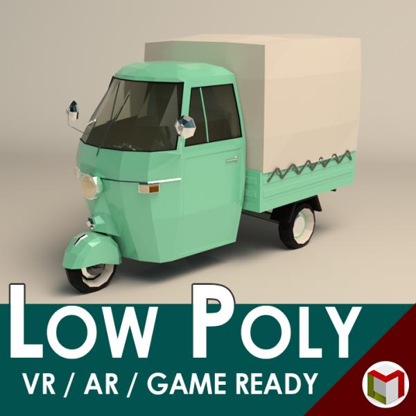 Low Poly Three Wheeled Truck 02