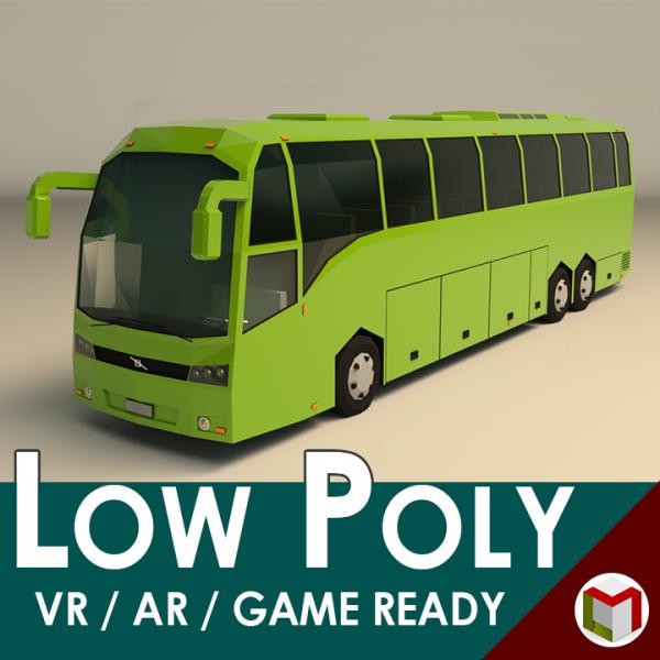 Low Poly Coach Bus 01