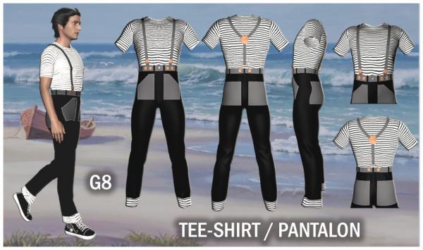 Ensemble T-Shirt et pantalon pour Genesis 8 Male