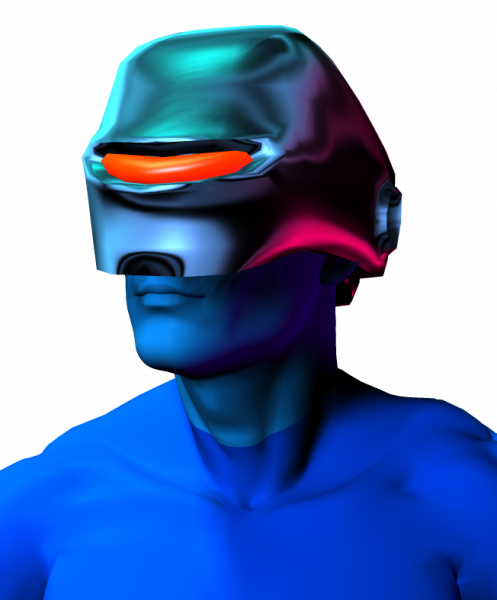 cyborg helmet poser