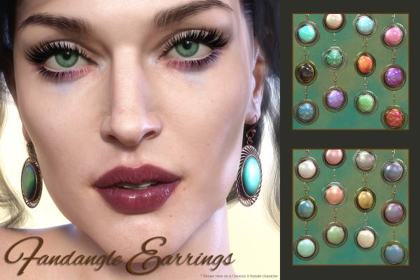 Fandangle Earrings for Genesis 2 Female