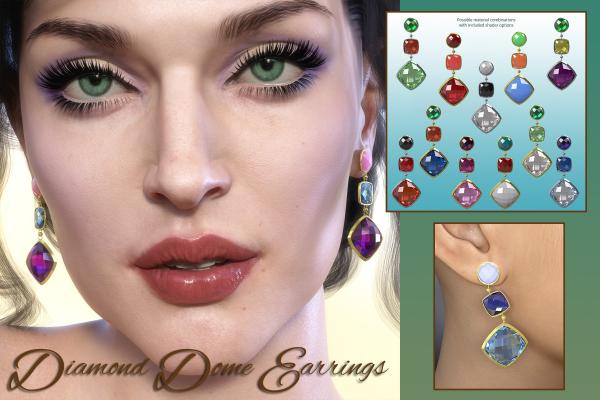 Diamond Dome Earrings for G8F