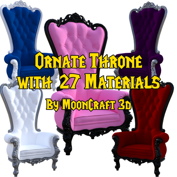 Ornate Throne With 27 Material Options