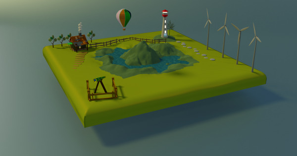 Low Poly Lake Scene