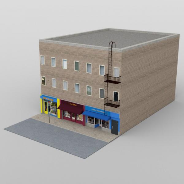 Three Store Building (for DAZ Studio)