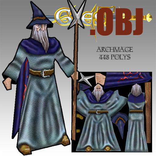 Archmage: low poly RTS game character