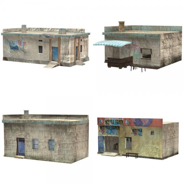 Shanty Town Buildings 2: Set 6 (for Poser)