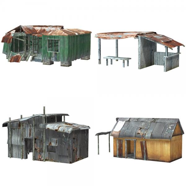 Shanty Town Buildings 1: Set 1 (for Poser)