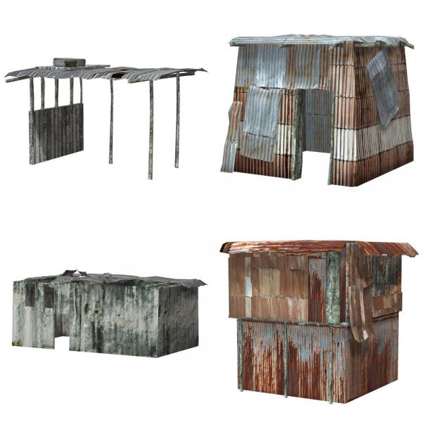 Shanty Town Buildings 1: Set 3 (for Poser)