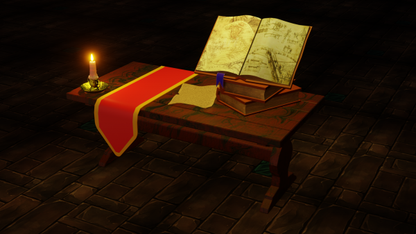 Low Poly Ancient Book Game Asset