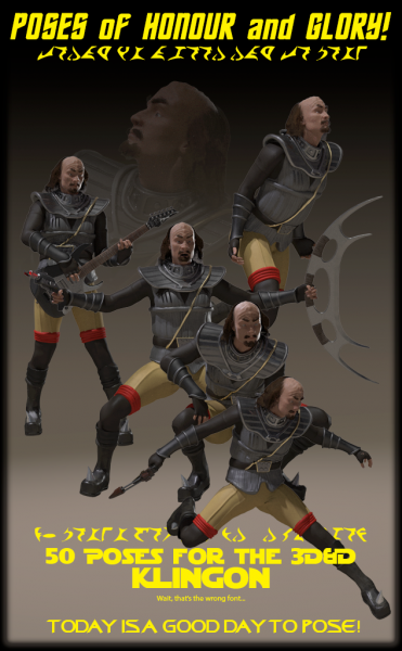 Poses of Honour and Glory for the 3D&amp;D Klingon