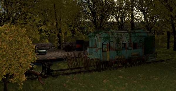 Abandoned Train Scene