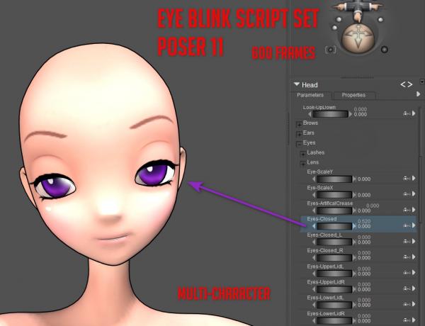 Blinking scripts for Poser 11 figures