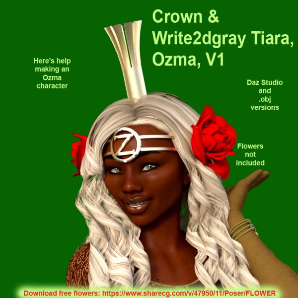 Crown And Write2dgray Tiara, Ozma, V1