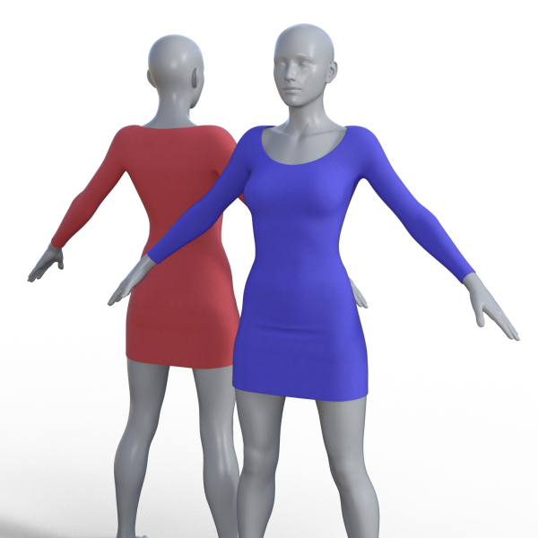 Round Neck Dress for Genesis 8 Female