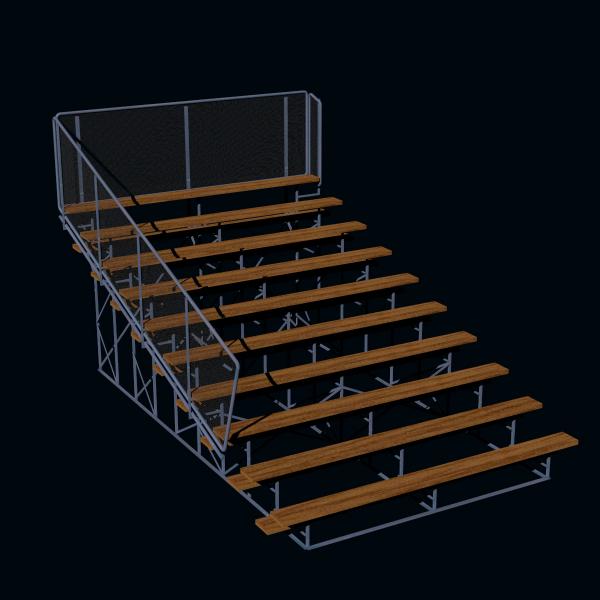 Stadium Bleacher - LH Section - OBJ,3DS,LWO