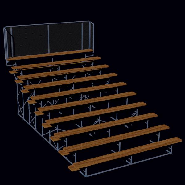 Stadium Bleacher - CTR Section - OBJ, 3DS, and LWO