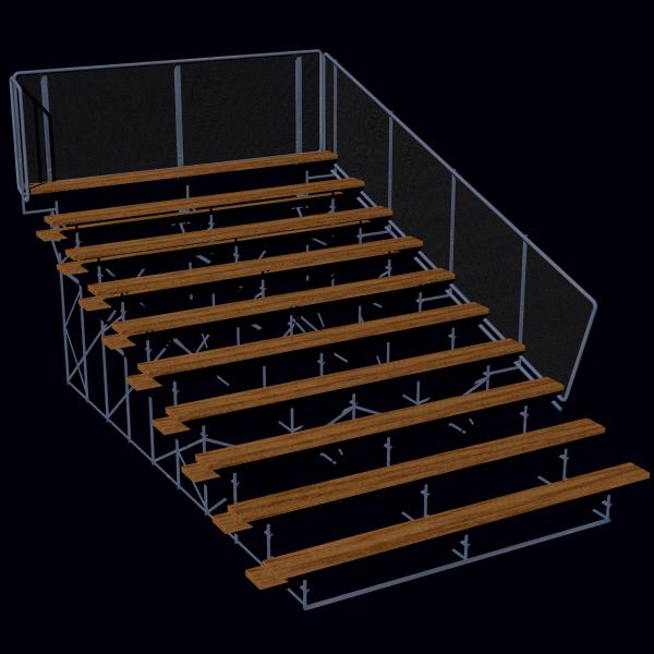 Stadium Bleacher - RH Section - OBJ,3DS,LWO