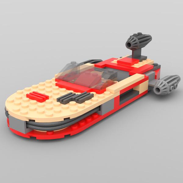 Modular Brick Landspeeder (for DAZ Studio)