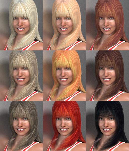 Low Poly Hair 1 - 9 colors