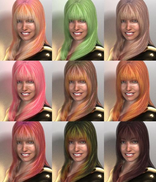 Low Poly Hair 1 - 9 colors III