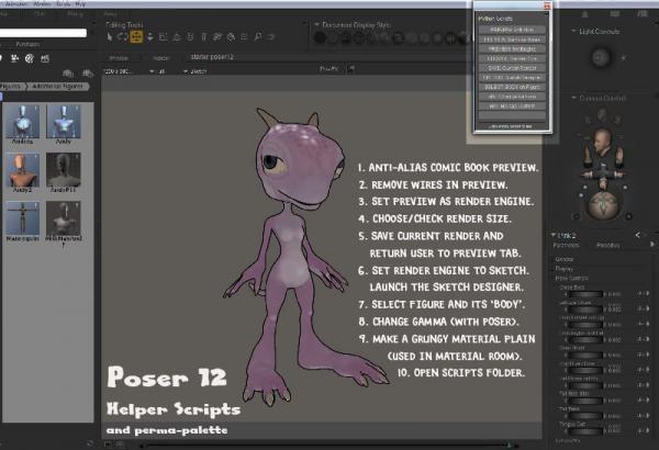 Poser 12 helper scripts and perma-palette