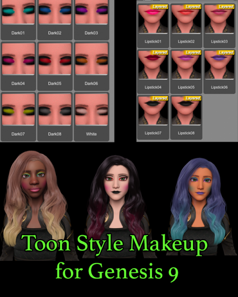 G9 Toon Style Makeup - DAZ Studio - ShareCG