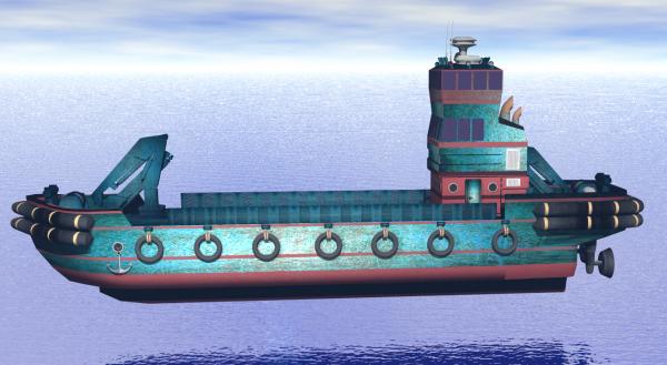 Tug&amp;Cargo ship without containers