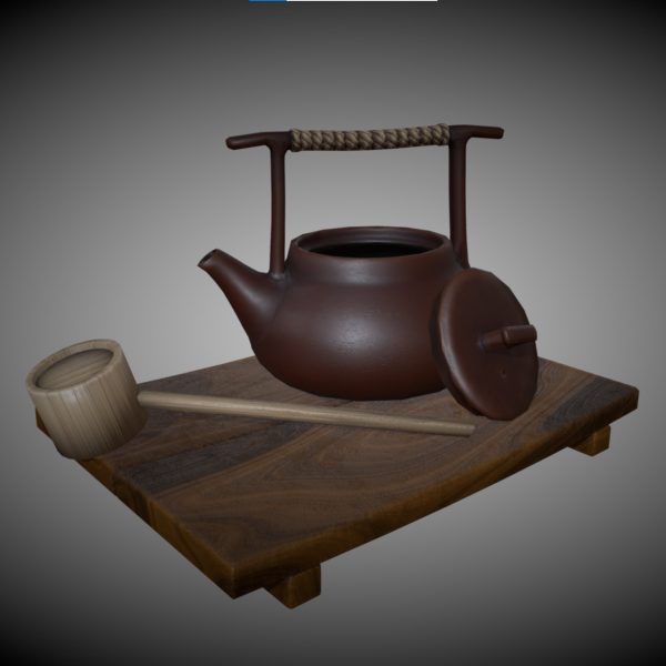 Japanese clay teapot with some accessories