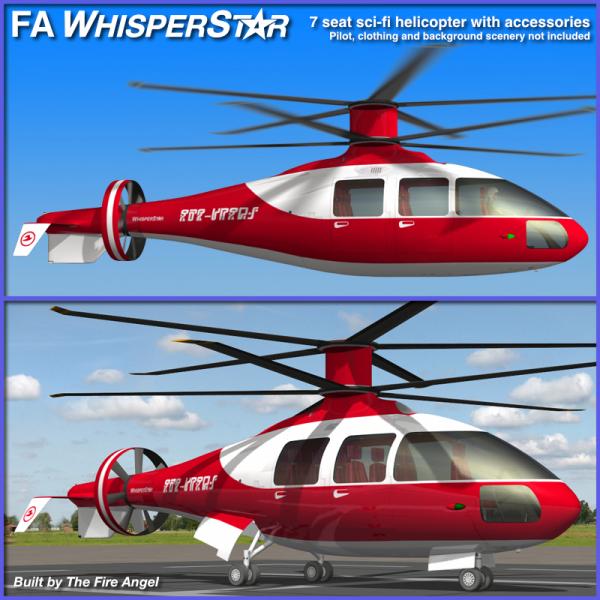 Free WhisperStar Helicopter for Poser