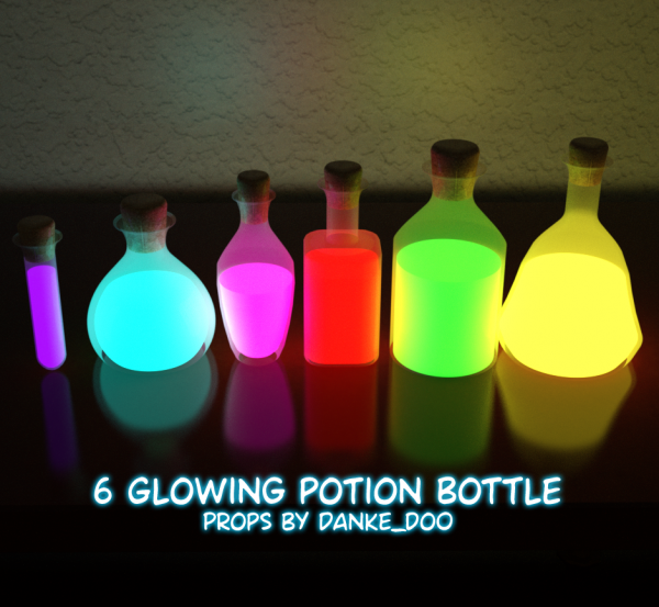 6 Glowing Potion Props