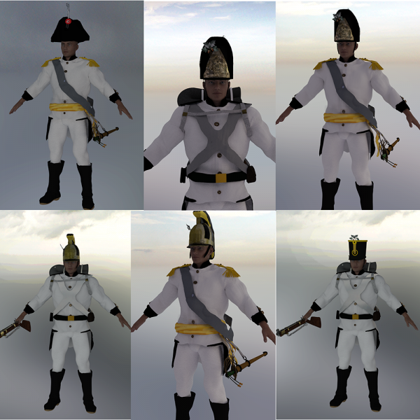 Napoleonic Austrian Infantry for Genesis 8 Male