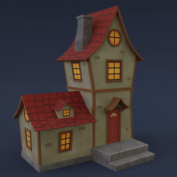 Stylized Fantasy house hand painted