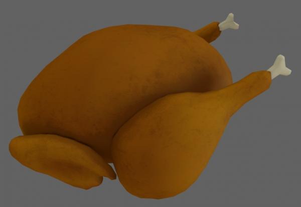 Stylized roasted chicken