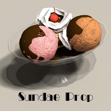 Hot Fudge Sundae prop for Poser