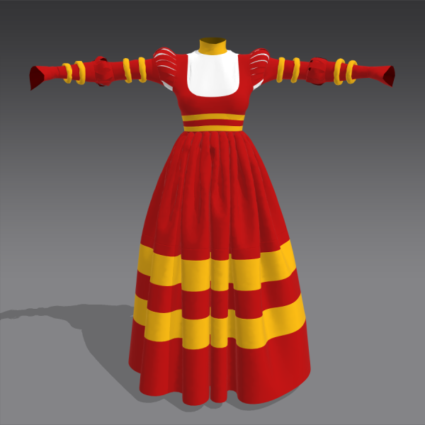 Updated! Cranach dress for Marvelous Designer