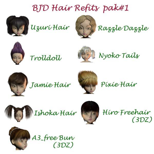 BJD Hair Refits Pak #1