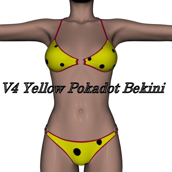 V4 Yellow Pokadot Bekini