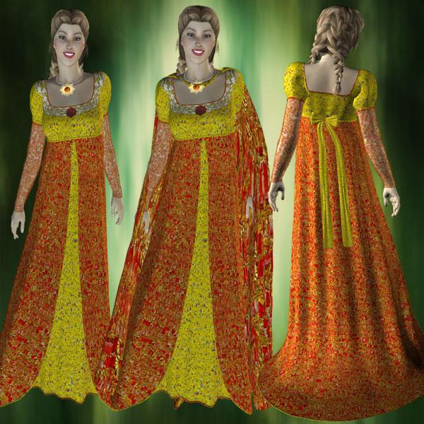 Bright Brocade for Daz Sensibility Dress