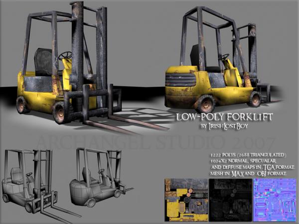 low poly forklift