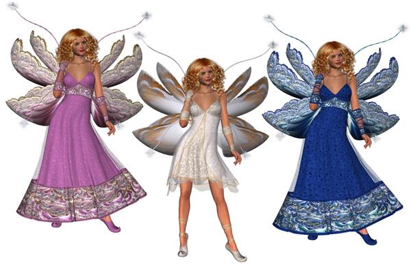 V4 Fairy Gown / Faery Wings Deluxe For Poser