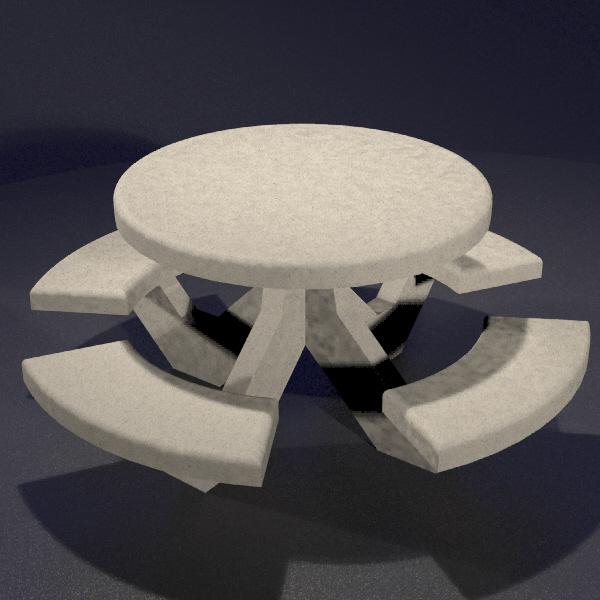 Concrete Picnic Table with Texture