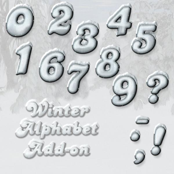 Winter Alphabet add-on - numbers and signs