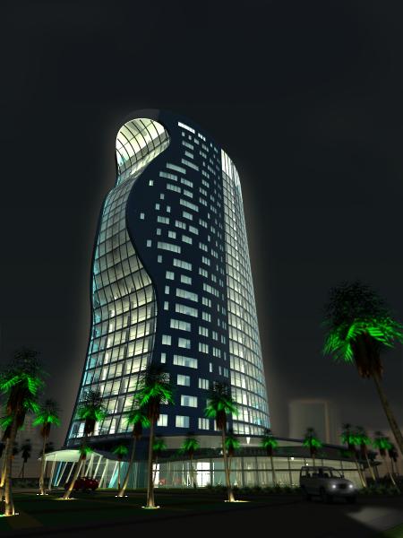 Dubai Motorcity project scheme night view 1