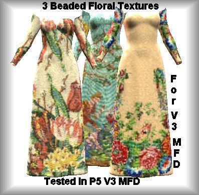 Beaded Floral Textures for Morphing Fantasy Dress