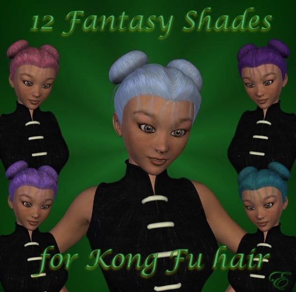 12 Fantasy Shades for A3 Kong Fu Hair