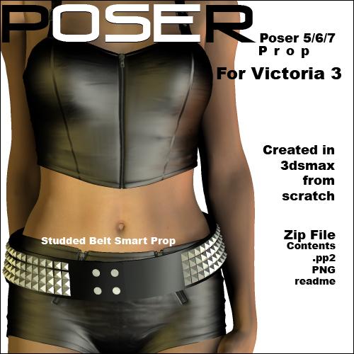 Victoria 3 Studded Belt Prop